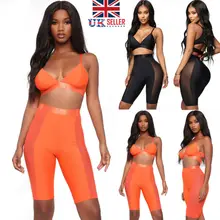 Летние новые женские брюки стрейч прозрачные сетчатые шорты тренировки спандекс леггинсы по колено короткие брюки оранжевый черный