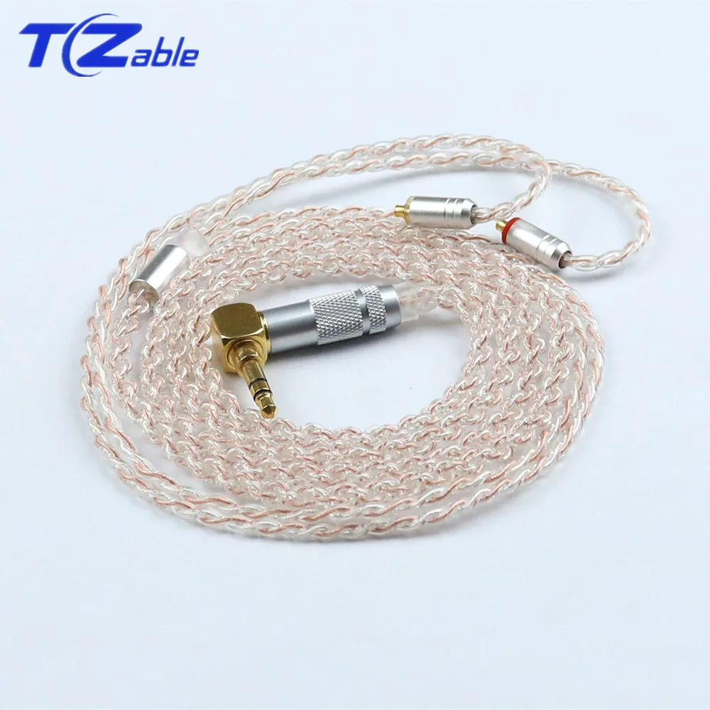 For MMCX Earphone Upgrade Wire 90 Degree Stereo 3 5MM Jack Adaptor HiFi Audio Connector Cable Diy Headphones Cables