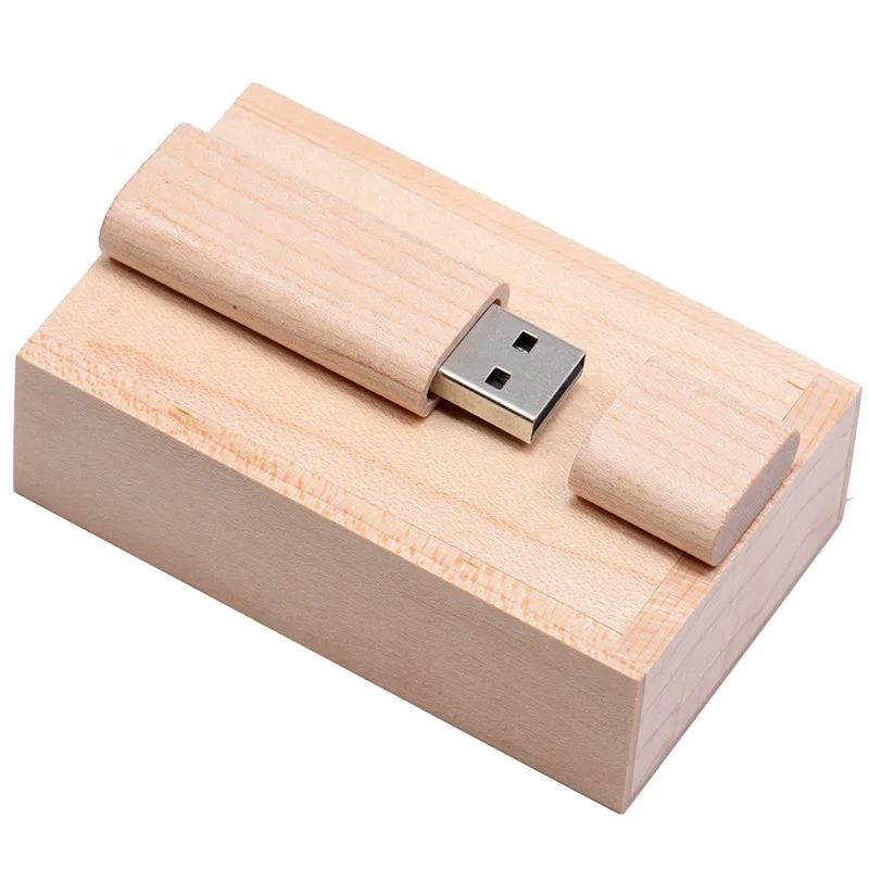 POWERONE(более 10 шт бесплатный логотип) деревянные USB флеш-накопители, флешки+ коробка, флешки 4 ГБ 8 ГБ 16 ГБ 32 ГБ 64 ГБ - Цвет: maple Wood
