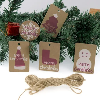 

50Pcs Multi Style Christmas Series Wedding/Birthday/Party Paper Tags DIY Crafts Hang Tag Labels Gift Wrapping Decor Supplies