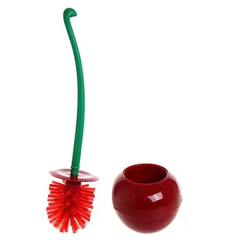 

Cherry Shape Toilet Brush with Holder Bowl&Long Handle Household Bathroom Cleaning Tool Cleaner&Base for Storage&Organization