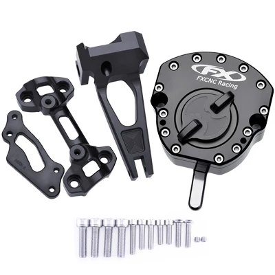 CNC MT09 FZ09 Обратный безопасности рулевой демпфер с кронштейн для Yamaha MT 09 FZ 09 - Цвет: Черный