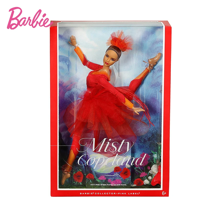 Барби Оригинальная кукла розовая этикетка Actionr Misty Copeland ColletorToy для девочек подарок на день рождения девочка игрушки подарок Boneca DGW41