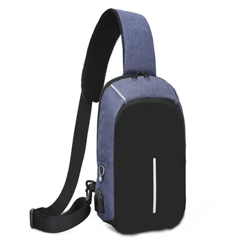 

2019 New Male Shoulder Bags USB Charging School Summer Short Trip Messengers Bag Crossbody Bags Men Anti Theft Chest Bag