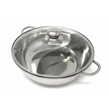 

Multifunctional Stainless Steel Double Hot Pot Cookware Non-stick Cooking Pots With Glass Lid