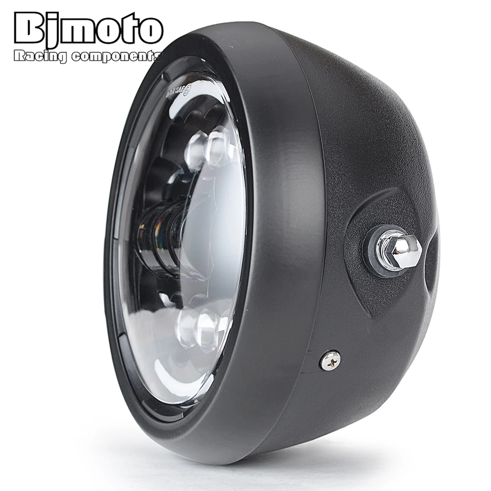 Optique Moto Full LED Noir pour phare rond 7 pouces -Type 5