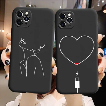 

Sexy Line Art Heart Soft Phone Case For iPhone11 Pro Max X XR Xs 6 6s 7 8 Plus 5SE Cartoon Oil painting Silicone Back cover Capa