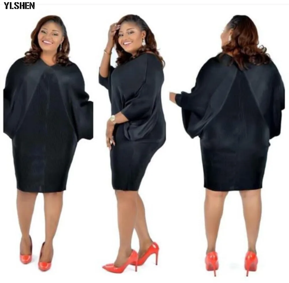 African Dresses for Women Plus Size Dashik Turbans African Clothes Full Pleated Boubou Robe Africaine Femme 2019 Africa Dress 03