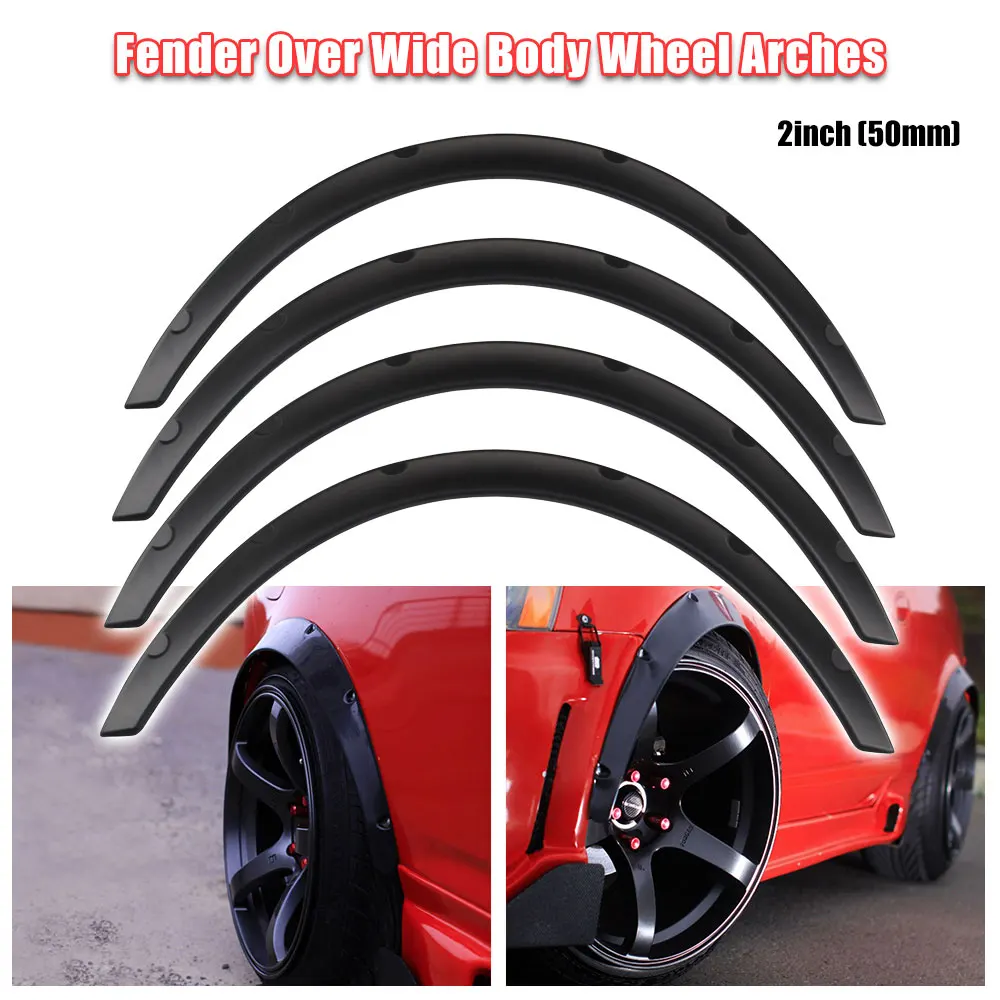 2 x 29/" long Wide Arch Fender Flare Extension Black Protector For Hyundai Kia