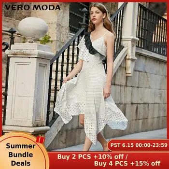 

Vero Moda Women's Summer Sundress Shoulder Straps Polka Dots Chiffon Braces Dress | 31927A531