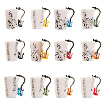 

Creative Guitar Mug Music Note Coffee Tea Milk Mug Ceramic Guitar Music Cup Mug with Handle Gifts for Guitar Players Musicians