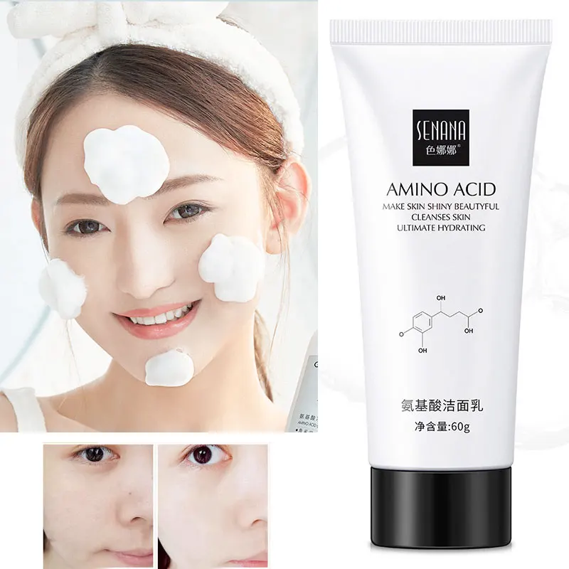 Amino Acid Facial Cleanser 60ml Whitening Face Cleanser Deep Fresh
