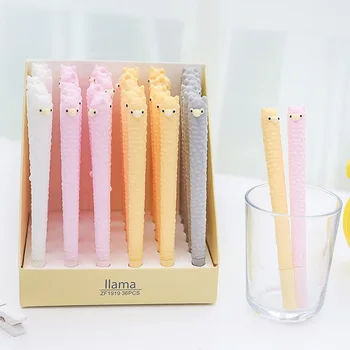 

36 pcs/lot Creative Alpaca Gel Pen Cute 0.5 mm Signature Pen Promotional Gift Stationery School Supplies