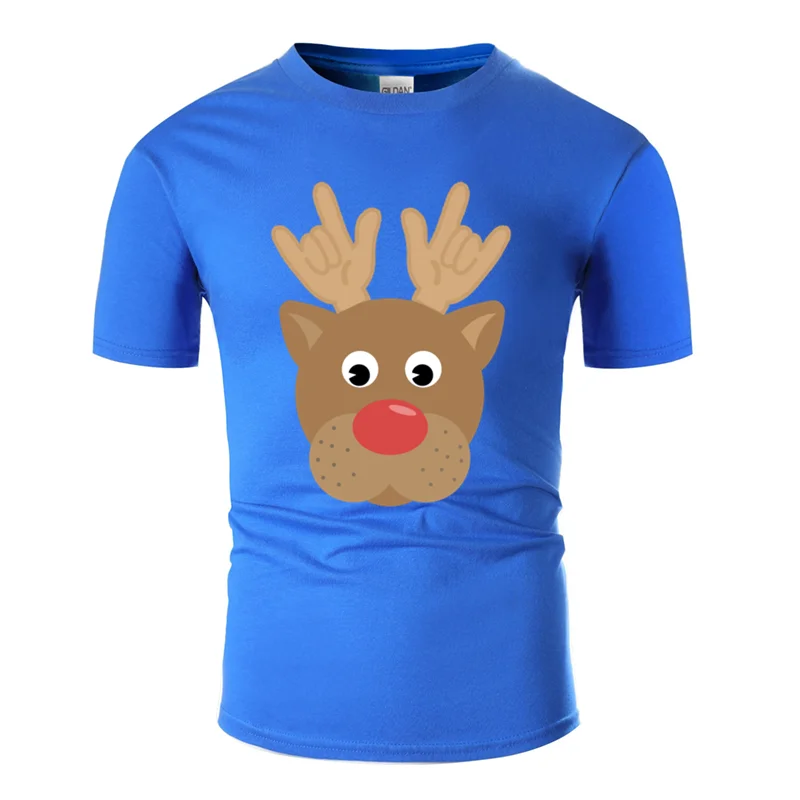 Men-Blue Футболка с принтом здания asl и оленей,, одежда, мужская футболка, против морщин, короткий рукав, в стиле хип-хоп - Цвет: Men-Blue