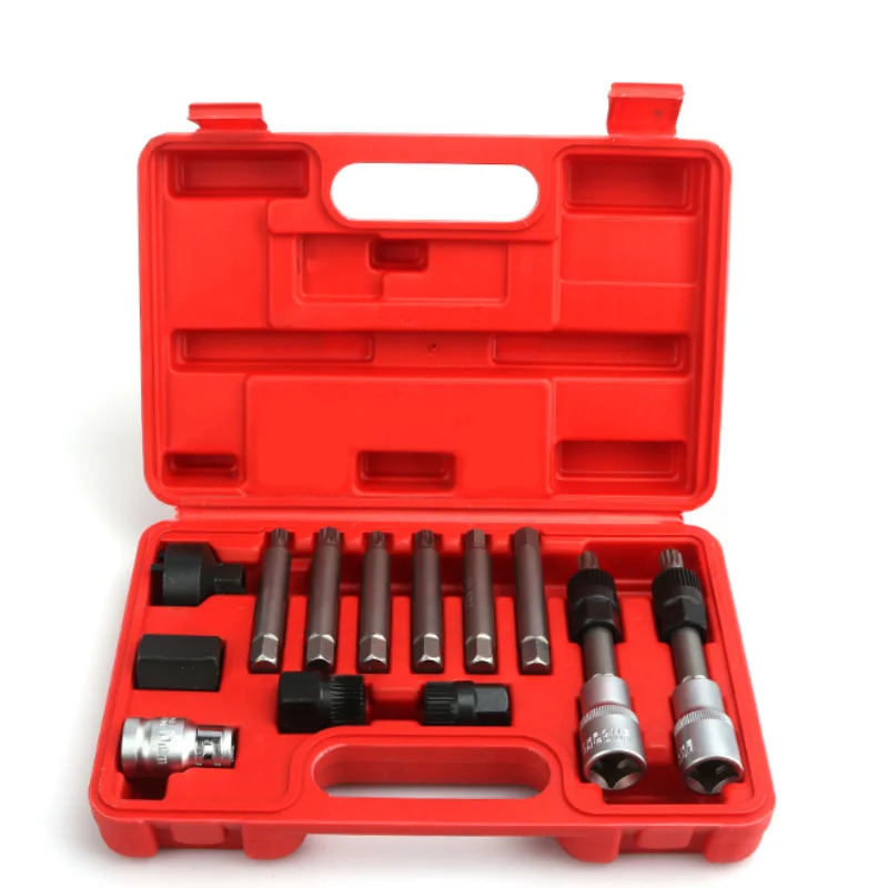 13Pcs Car Alternator Freewheel Pulley Removal Engine Auto Tool Set For VW Audi A6 BMW Volvo Hand removal tools Repair Tools | Инструменты