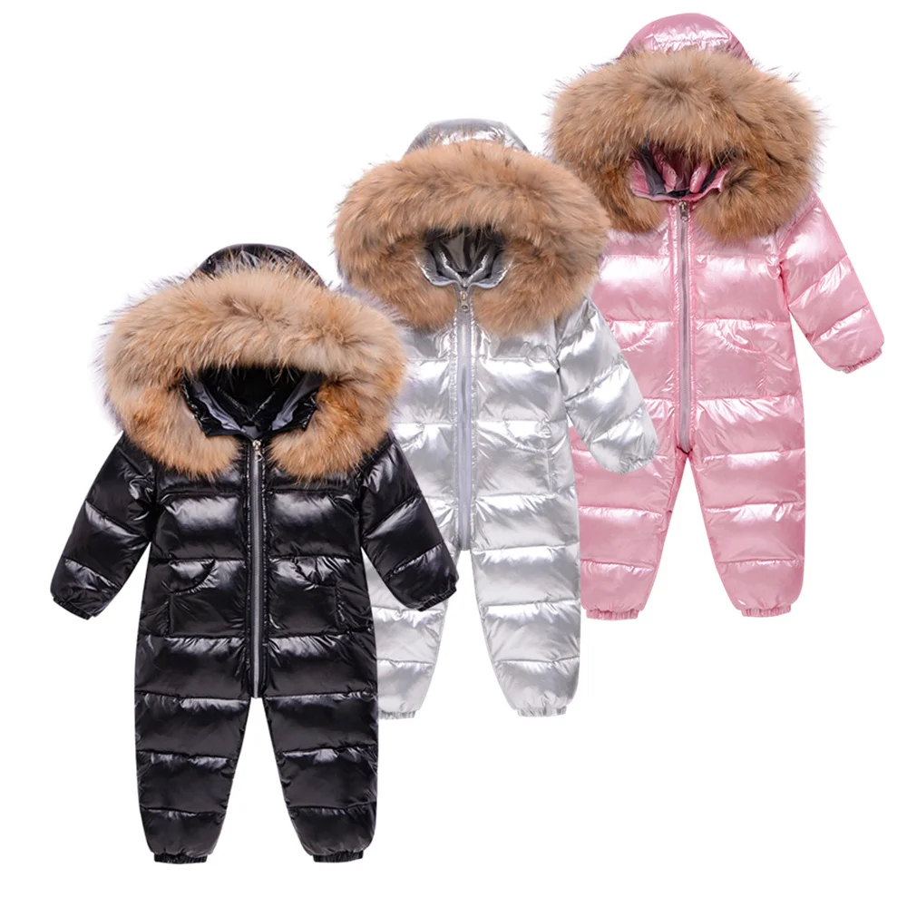Kids Jackets Winter Snow Overalls Baby Wear Snowsuit Duck Down Jacket Girl Coat Boy Jumpsuit