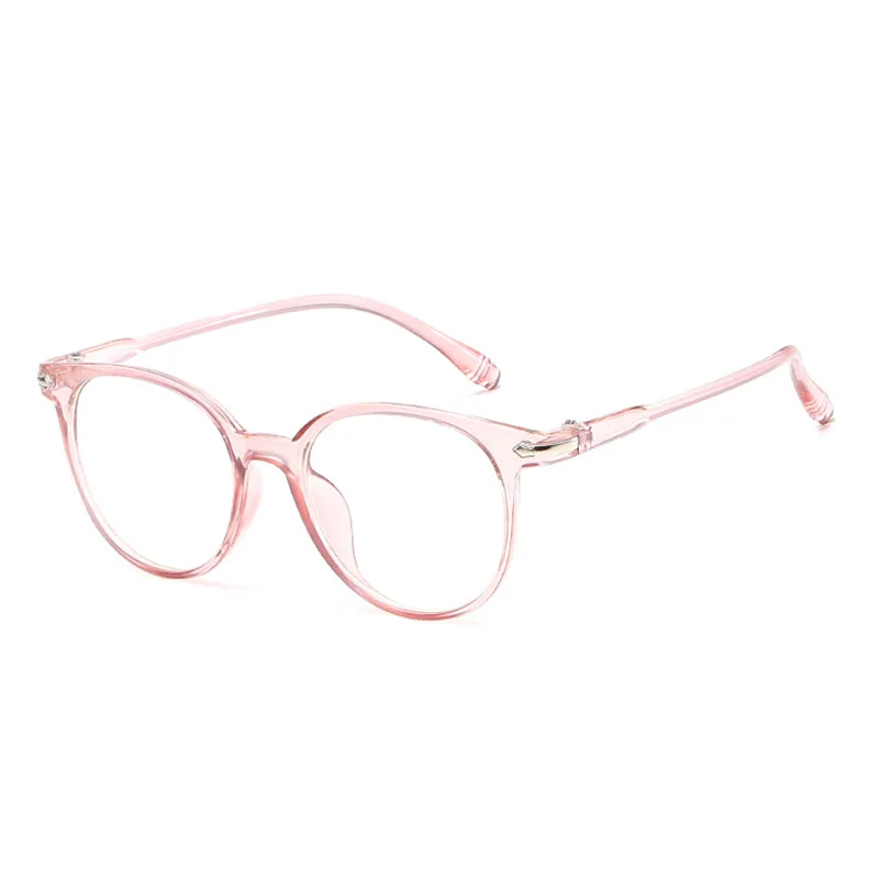 RBENN новые женские очки, оправа для мужчин, синий светильник, блокирующие очки, круглые прозрачные линзы, очки, оптическая оправа для очков UV400 - Цвет оправы: Pink