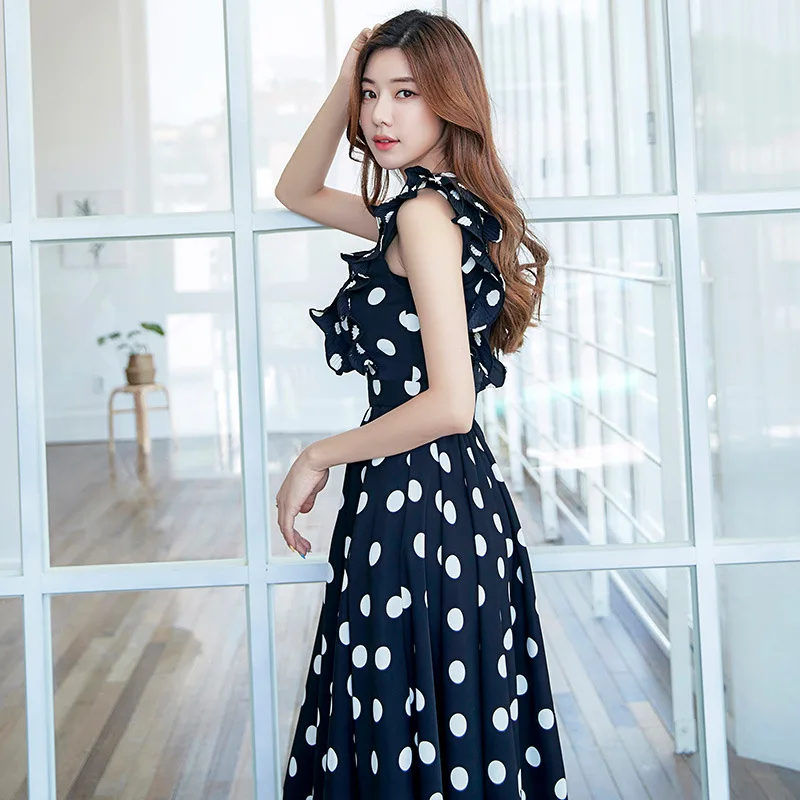 

2020 Evening Gown Dress Women's Long Polka Dot France Non-mainstream Banquet Elegant Simple And Elegant Dress