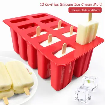 

Popsicle Silicone Molds 10 Cavity Homemade Kitchen Silicone Popsicle Mold Frozen Ice Pop Cream Maker Popsicle Mold 10 Cells