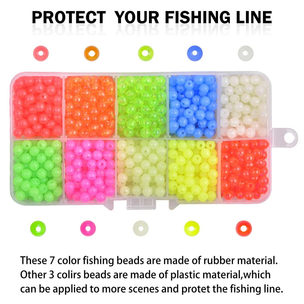 PATIKIL 4x3mm Luminoso Pesca Perline, 200 Pezzi Plastica Bagliore Pesca Esca Uova Attrezzatura Perlina Attacco Strumento Ovale, Verde