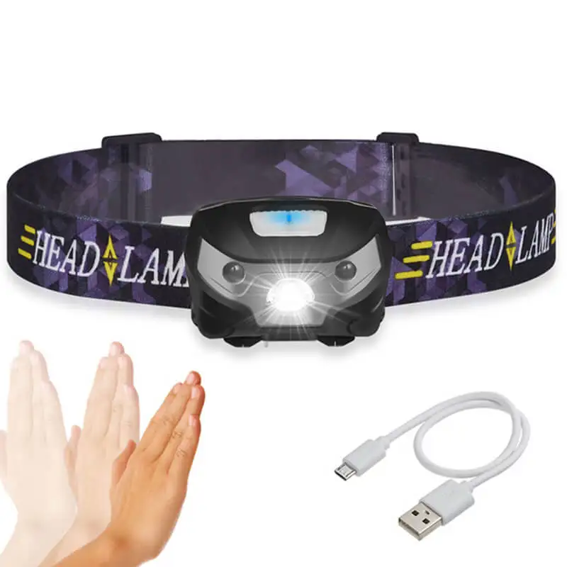 

Mini Headlamp LED 4000Lm Body Motion Sensor Headlight Rechargeable Camping Flashlight For Night Camping Lighting