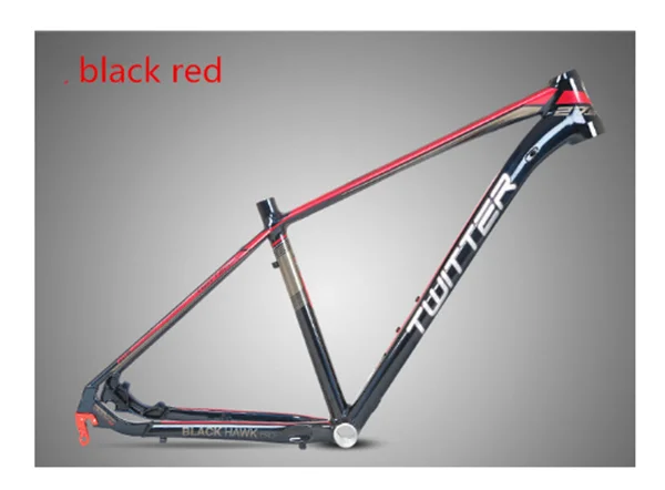 MTB горный велосипед рама из алюминиевого сплава Black Hawk Pro XC внедорожная УФ-наклейка 27,5/29*15,5 дюймов 17 дюймов велосипедная Рама кросс-кантри - Цвет: 27.5x17 black red