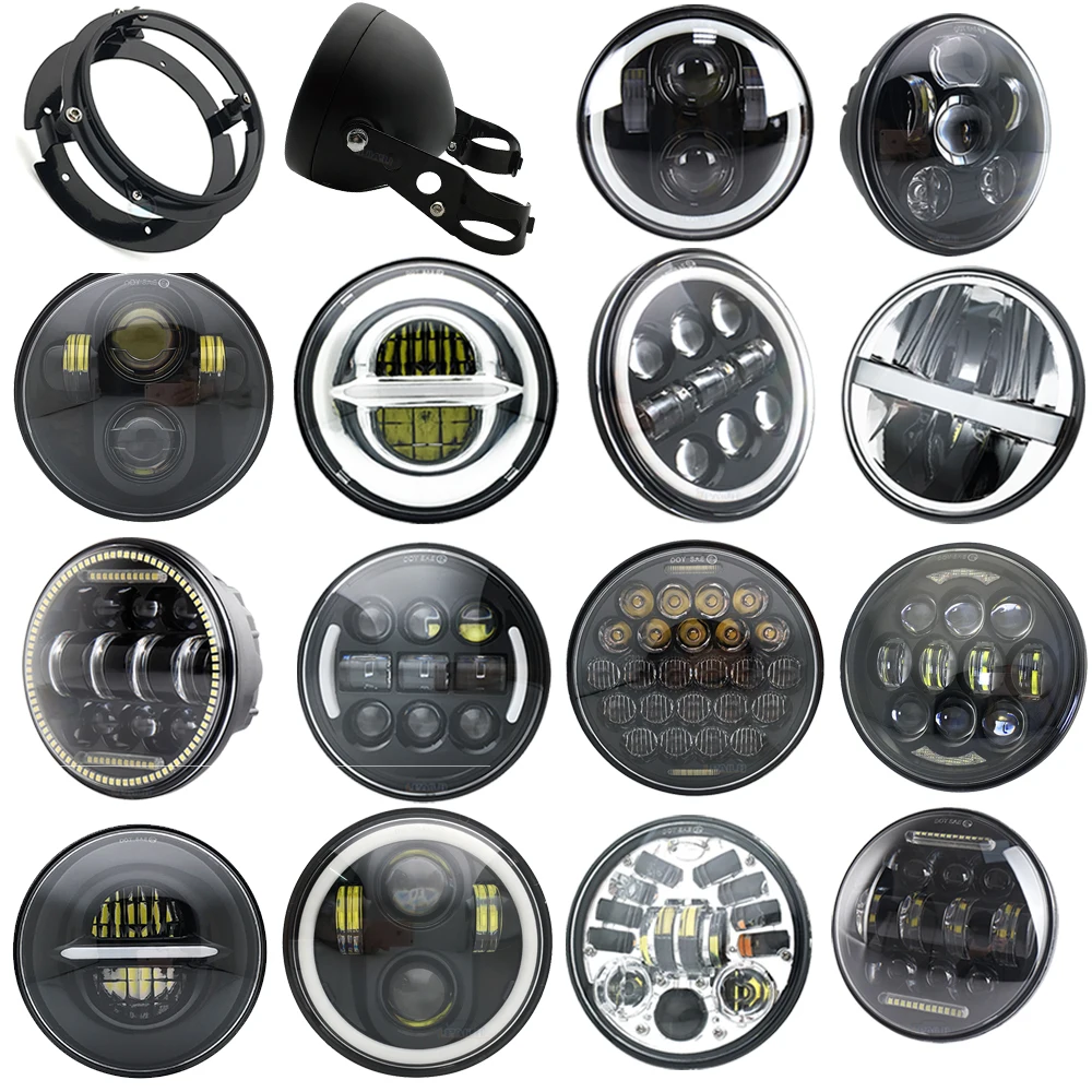 5.75 Pollici Led Faro 5 3/4 "Drl Fari Moto Per H Arley Sporster Touring Super Glide Dyna Iron 883 Staffa Faro