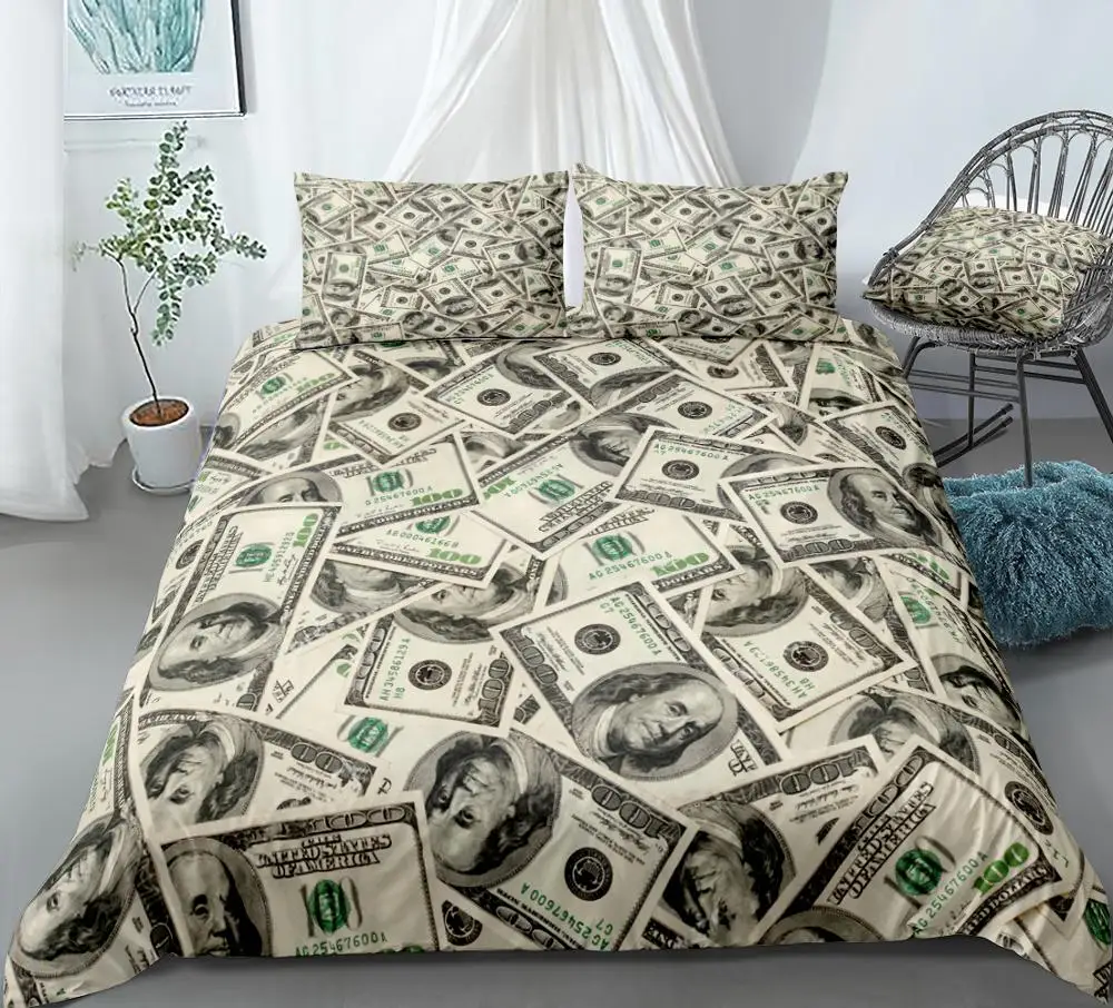 Money Bedding Set Dollar Duvet Cover Set Queen Modern Bedclothes Money Bedding Set Dollar Duvet Cover Set Queen Modern Bedclothes
