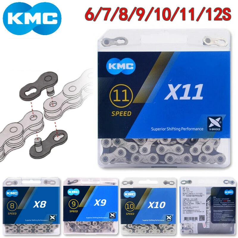 

KMC Bike Chain X11 X10 X9 X8 Bicycle Chain 116/118 Links MTB Bike Cassette Chain Cycling Fits Shimano SRAM 8 9 10 11s Derailleur