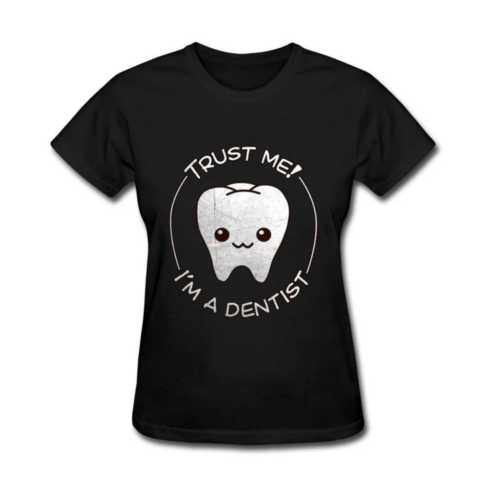 Kawaii Trust a Dentist футболка женская с принтом 100% хлопок одежда Топ коротким рукавом