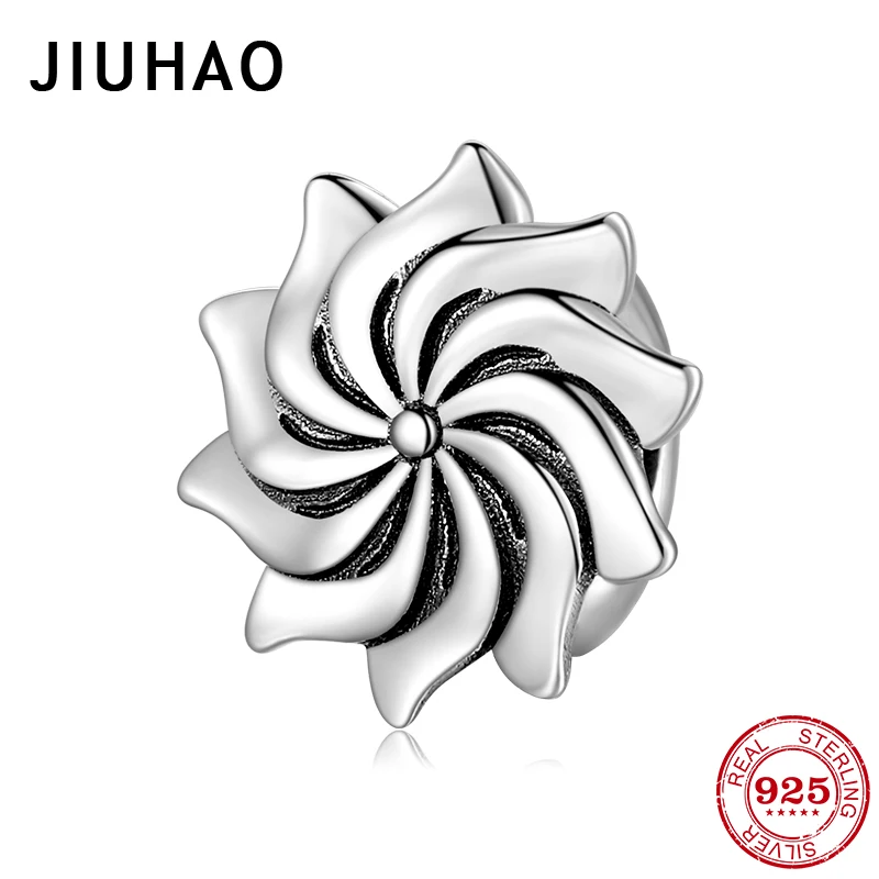 

925 Sterling Silver Swoosh shaped flowers Stopper spacer Beads fine Jewelry making Fit Original European Charm Bracelet