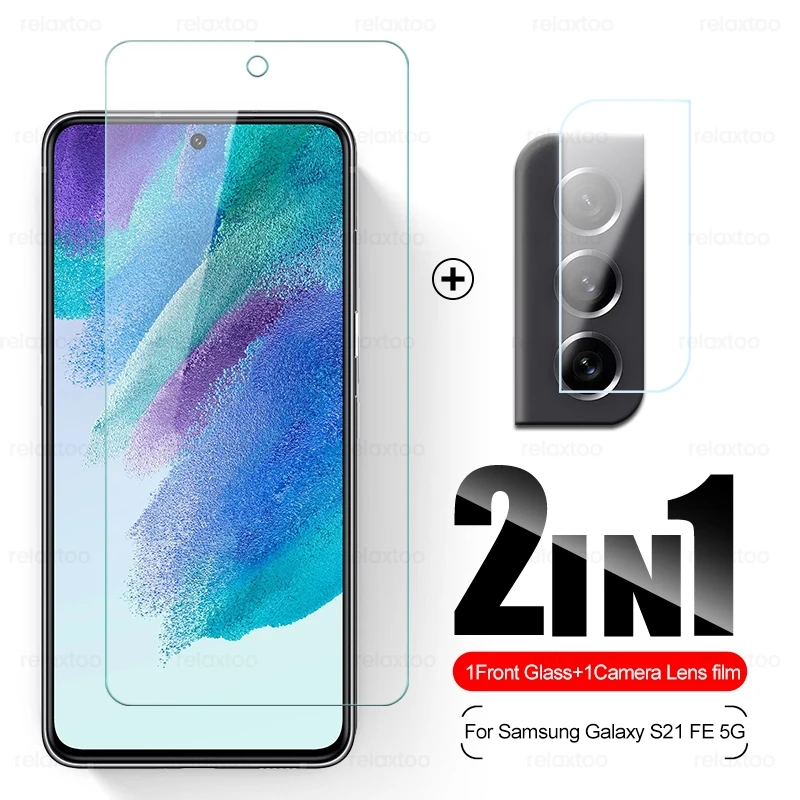 Sumsung S 21 FE Glam 2In1 Ống Kính Máy Ảnh Tấm Kính Bảo Vệ Màn Hình Cho Samsung Galaxy S21FE S21 FE 5G 2022 SM-G990B/DS 6.4 "Điện Thoại Phim mobile phone screen protector