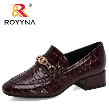 

ROYYNA 2020 New Designers Chunky Heel Pumps Woman Breathable Metal Buckle High Heels Women Rome Shoes Zapatos Mujer Comfortable