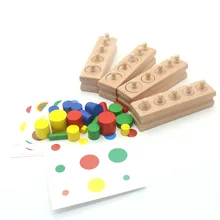 

Wooden Montessori Toys For Children Early Educational Montessori Math Toy Knobbed Cylinder Montessori Materials UA2764H