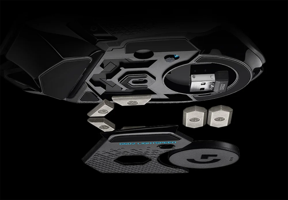 Logitech G502 LIGHTSPEED 16000DPI Game Mouse with HERO Sensor LIGHTYNC Tensioning System Gaming Mouse Support Button