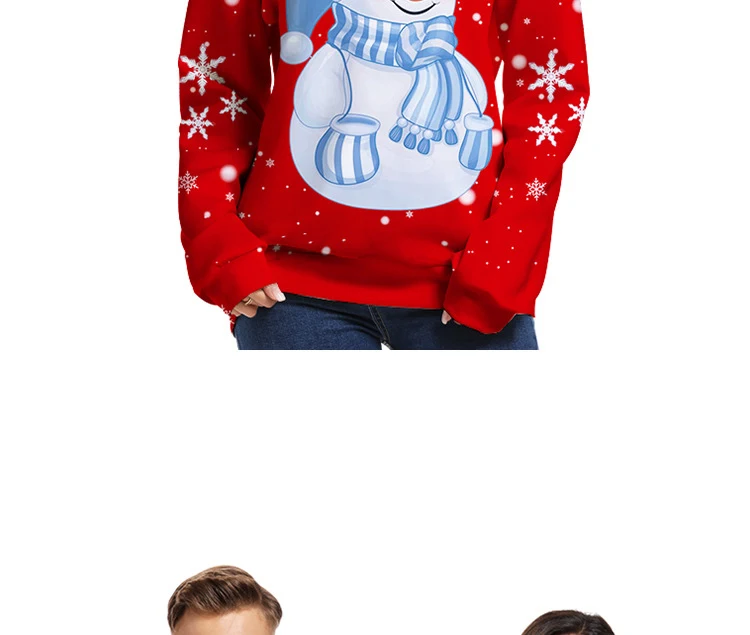 Новинка; рождественские пижамы для всей семьи; Забавный свитер для мужчин и женщин; Одинаковая одежда для пар; свитер с 3D-принтом снеговика; пуловер; джемпер