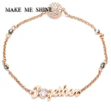 Высокое качество SWA Браслет с буквой "вместе" Невидимая магнитная пряжка браслет хрустальные ювелирные изделия Аксессуары подарок для девочек