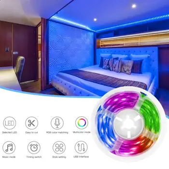 

Christmas LED Strip Light Waterproof Bluetooth Controlled RGB String Light WiFi Wireless Colorful Changing Light Home Decoration