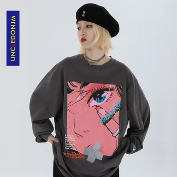 

UNCLEDONJM Anime Girl Avatar Printed Men's Long-Sleeved T-shirt Autumn 2020 Men's Clothing graphic tees men t-shirt top ME-715