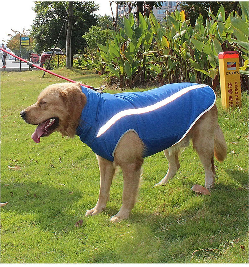 Лабрадор зимняя теплая куртка для собак Светоотражающая водонепроницаемая одежда для щенков Одежда для больших собак пальто для французского бульдога жилет для щенка 6XL