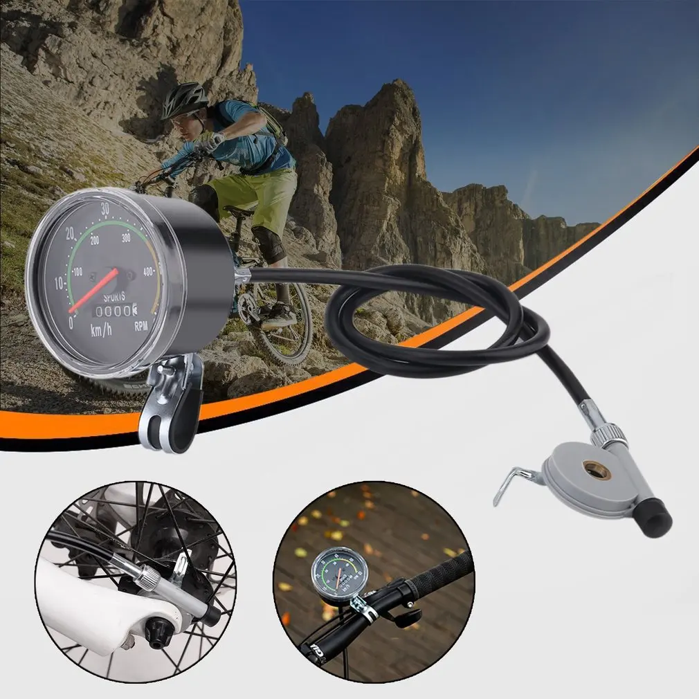 Mandalaa Bicycles Exercycle Cycling Universal Analog Mechanical Speedometer Gauge Resettable Odometer Bikes Equipment Speedometer