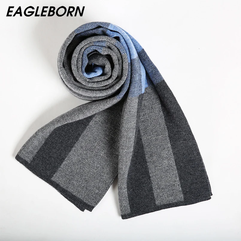 

EAGLEBORN Men Scarf 2022 Autumn Winter Vintage Soft Plaid Scarf Men's Cashmere Scarf High Quality Brand Business Casual Scarfs