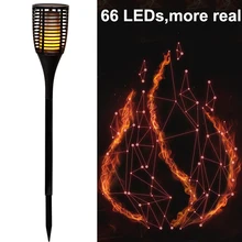 66 светодиодов солнечный светильник с пламенем для газона, танцевальное пламя, открытый водонепроницаемый садовый фонарь, лампа для внутреннего двора, балкона, ландшафтные солнечные лампы