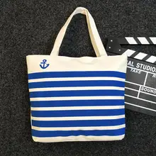 Стиль Творческий белый в поперечную полоску мультфильм печатных сумка тканевая через плечо женская сумка по индивидуальному заказу в Generatio