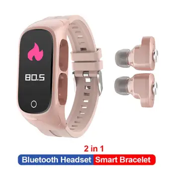 

N8 Smart Watch 2 In1 Multifunctional Wireless TWS Bluetooth 5.0 Earphone Bracelet Fitness Tracker Wristband Headset ForMen Women