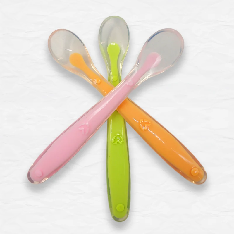 

Dishes Spoons Baby Feeding Utensils Tableware for Children Flatware Cutlery Spoon Silicone Tools-for-patchwork Lot Soup Ladle