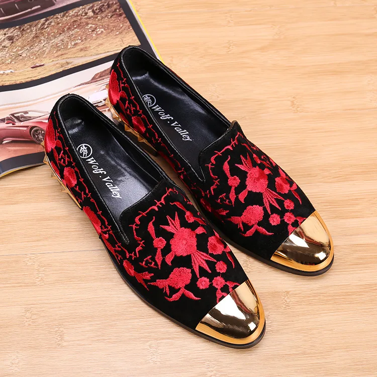 

Shoes Male Genuine Leather Pointed Metal Toe Casual Korean Style Sepatu Loafers Full Grain Leather Cow Leather Slip-on