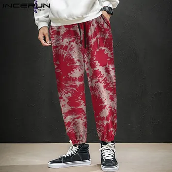 

New Men Harem Pants Tie Dye Joggers Cotton Elastic Waist Trousers Men 2020 Streetwear Casual Baggy Pants Plus Size 5XL INCERUN