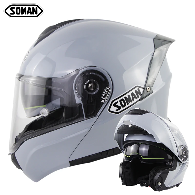 Automotive Full Face Motorcycle Helmet Rear Spoiler Double Lens Dot