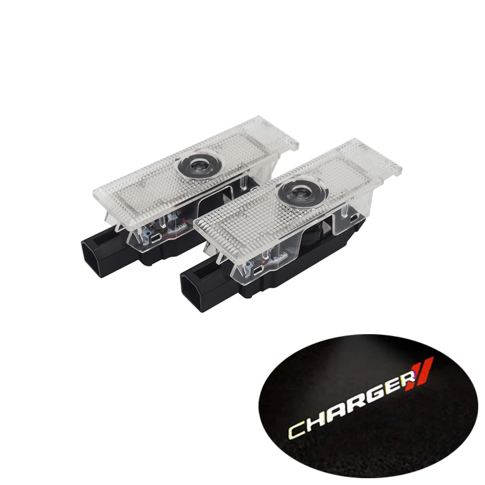 

2pcs LED Courtesy Light Charger Logo Projector Welcome Light For Dodge Challenger Scat Pack Charger Demon SRT LED Car Door Light